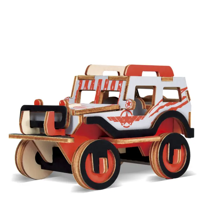 DAM. Puzzle 3D madera Todoterreno Willy 40 piezas. 12,1x7,5x7,7 cm. 12x8x7cm. - 1