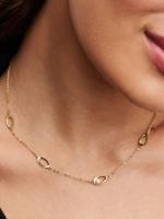Pandora - Collar de Perlas cultivadas de Agua Dulce y ovaladas de forma Orgánica-Baño de Oro de 14K - details 1