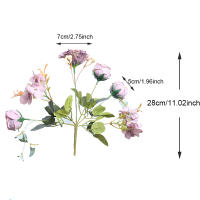 Bouquet De Flores Artificiales Rosa Silken Vintage Con Hydrangea Y Peony Decoración De Boda Para Novia Accesorios Para El Hogar - details 1