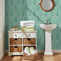 Pegatinas De Escala De Pez 3D Para Cocina Y Baño Self-Adhesive Resistentes Al Agua Y Moho Tamaño 30x30cm Color Verde Moderno - details 1