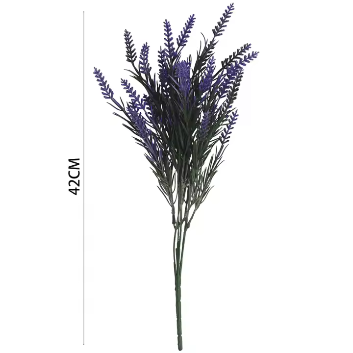 Poenia Arte Floral - Ramo Lavanda Artificial 42CM 3PCS - Decoración Duradera - 1