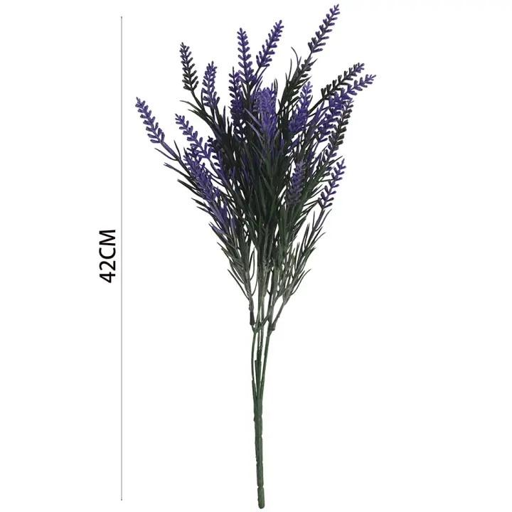 Poenia Arte Floral - Ramo Lavanda Artificial 42CM 3PCS - Decoración Duradera - 1