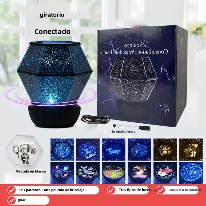Proyector De Pared Estelar Con 12 Constelaciones Luz Nocturna LED Para Habitaciones De Niñas Regalo Romántico Para Cumpleaños Creación De Un Ambiente De Cielo Lleno - 1