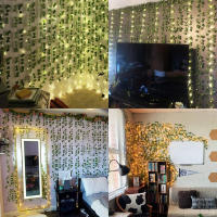 Guirnalda De Navidad Artificial De Seda Verde 210Cm Vino De Hojas Y Ramas Para Decoración De Hogar Bodas Y Baños Jardín - details 14
