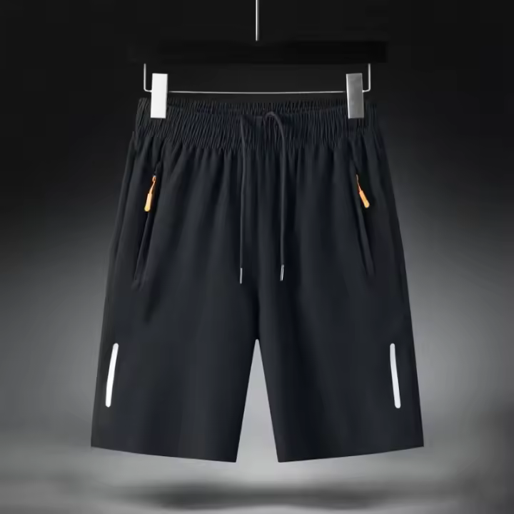 Shorts De Seda Para Hombre Verano Transpirables Skinny Deporte Playa Gimnasio Ligeros Color Sólido Pantalones Grandes - 1