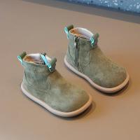 Botas De Niños Y Niñas Para Otoño Invierno Antideslizantes De Cuero Suave Con Plush Abajo Botines Casuales Para Niños - details 6