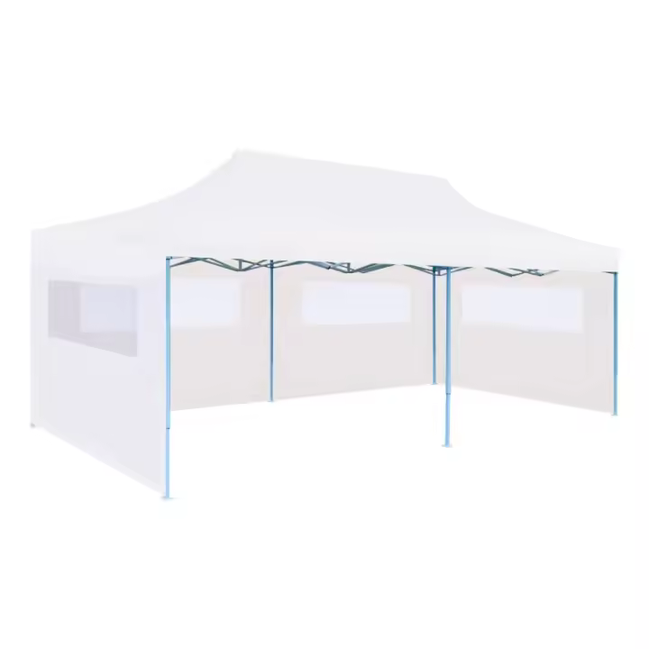 vidaXL Carpa de fiestas plegable paredes laterales acero blanco 3x6 m - 1