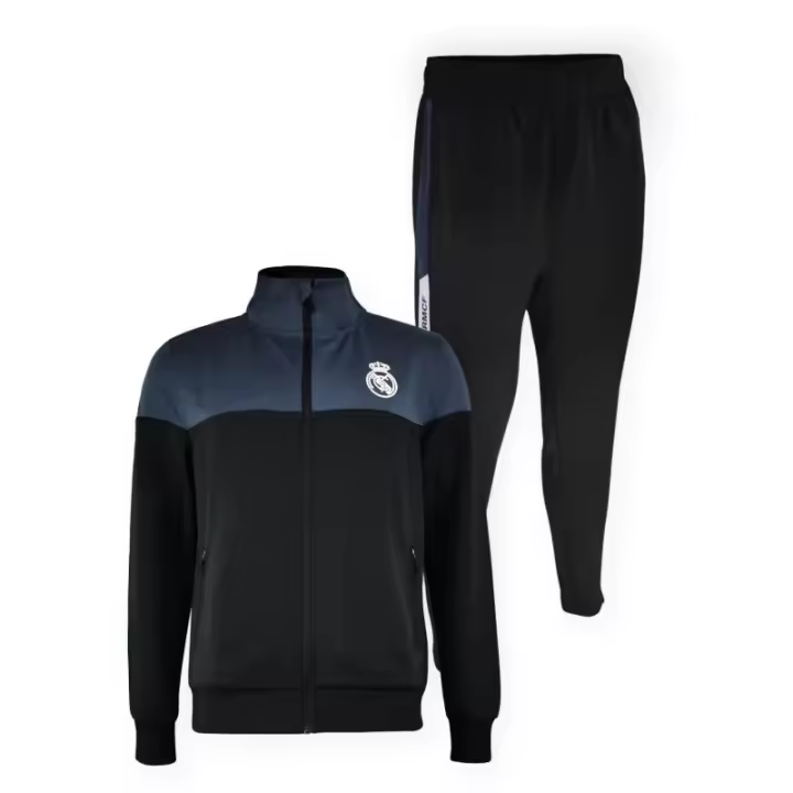 Chándal Real Madrid dos piezas chaqueta negra y grís y pantalón negro infantil producto oficial RM2CHP9P - 1