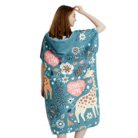Poncho Toalla Rápida De Secado Microfibra Ropa De Baño Para Adultos Toalla De Playa Con Capucha Para Natación Y Cambio - details 6