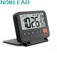 NOKLEAD Reloj De Mesa Portátil Con Termómetro Y Calendario Pantalla LCD Digital Reiki Mini Viaje Con Alarma De Despertador Estilo Moderno - details 2