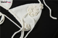 Conjunto De 2 Piezas Para Mujer Weired Puss Elegante Con Flores Y Borlas Camisola Halter + Falda Larga Ajustada Y Stretch Para Vacaciones - details 6
