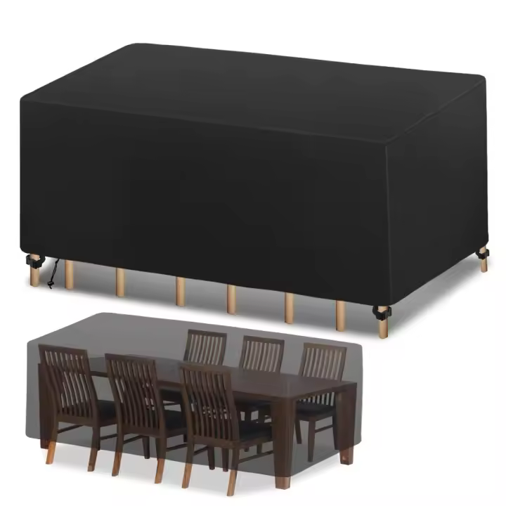 Funda protectora para muebles de Jardín, 420D, para mesa de exterior, impermeable, de Tela Oxford, resistente a Agua, viento y a los rayos UV (270x180x89 cm) - 1