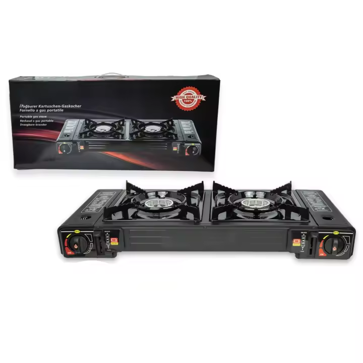 Cocina de Camping SI YI JIA Portátil con Quemador Dual  ,Estufa portátil Dual 2 quemadores al Aire libre Camping - 1