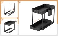 Organizador De Baño Bajo El Grifo Ecológico Con Dos Cajones Deslizantes Y Estantería Multifuncional Para Cocina Almacenamiento De Utensilios De Cocina - details 10
