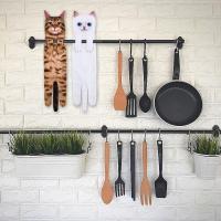 Divertidos Gatos Toalla de Mano-Decoración Gato Toalla Colgantes para Baño Trapos de Cocina-Animal Absorbente Suave Toallas-Regalos Graciosos para Originales Mujer Amantes de Los Gatos - details 2