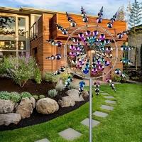 Decoración Creativa De 360 Grados Giratoria De Molino De Viento Inserto Para Jardín Hierba Metal Molino De Viento De Hierro Para Jardinería - details 3