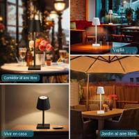 Lámpara De Mesa LED Recargable Por USB Con Interruptor Táctil 3 Temperaturas De Color Ajustable Luz De Ambiente Moderna Para Oficina Bar Restaurante - details 5