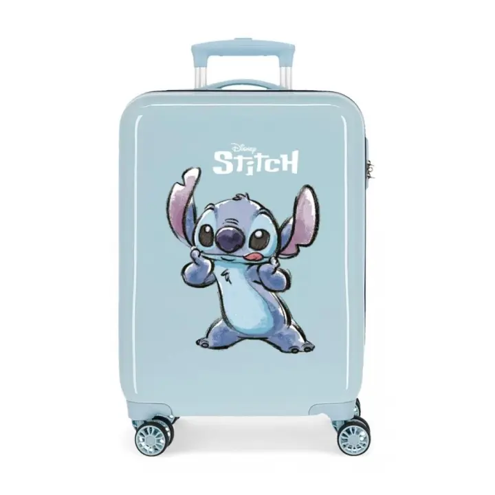 MALETA DE CABINA RÍGIDA STITCH MAKE A FACE 55 CM AZUL DSNEY - 1
