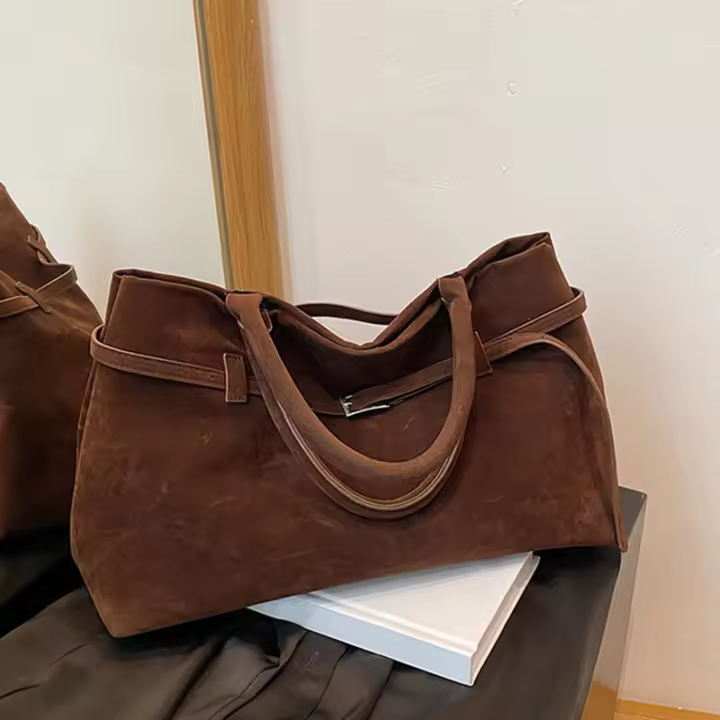 Bolsos de mano de Gamuza óptica para Mujer, carteras de diseño de lujo, monederos Vintage, cinturón de cinturón, Gran capacidad, axilas, hombro, 2024 - 1