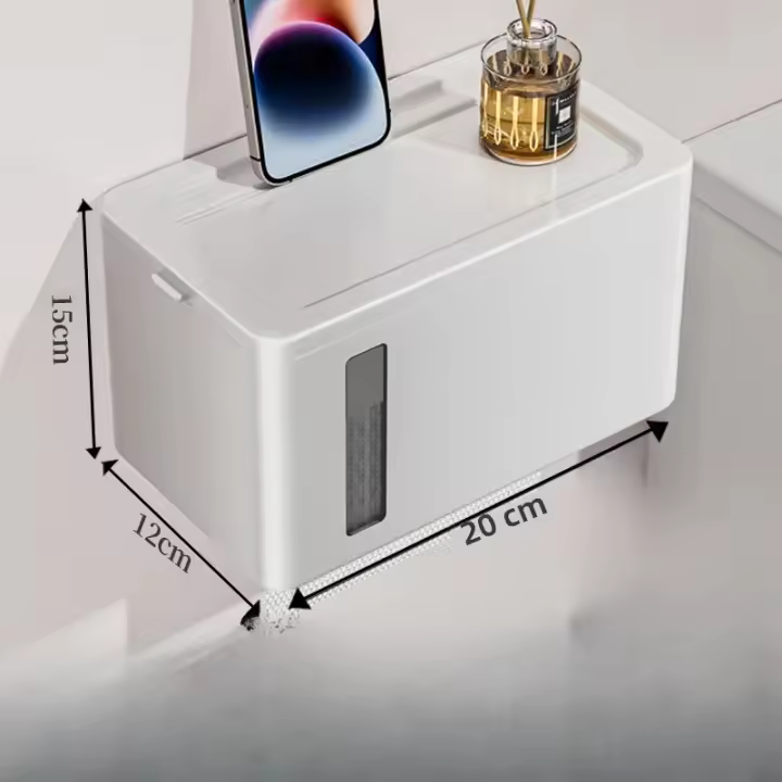 Caja De Papel Toalla Para Baño Sin Necesidad De Perforación Resistant Al Agua - 1