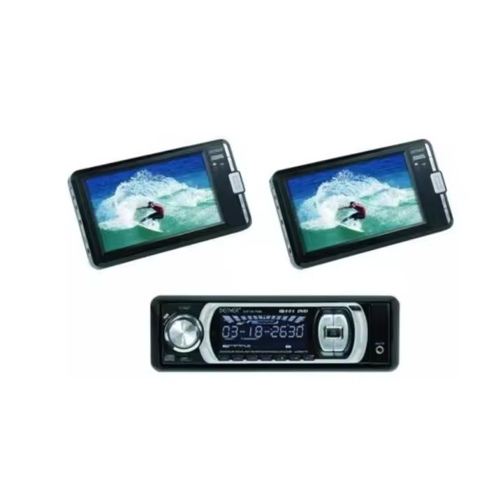DENVER CAT720TWIN Autorradio con Doble Pantalla de 7" TFT LCD, con AUX IN Frontal - 1
