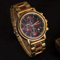 Reloj De Cuarzo Para Hombre BOBO BIRD De Madera Lujo Estilo Militar Con Cronógrafo Y Caja De Madera Relogio Masculino - details 19