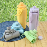 Botella De Agua Desmontable De 600ML De Silicona Para Deporte Al Aire Libre Viajes Camping Yoga Resistente Al Desbordamiento Reutilizable - details 1