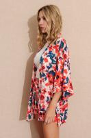 KIMONO CORTO ESTAMPADO FLOR ACALIA - Kimono, Chaqueta Abierta, Estampado Flores, Rayón, Primavera Verano para Mujer - details 1