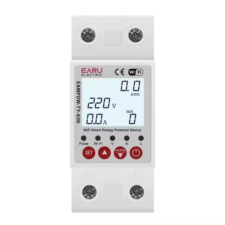 Interruptor De Circuitos Inteligente WiFi TUYA 230V Medidor De Energía Con Timer Y Relé Protección De Voltaje Corriente Y Desbordamiento - 1