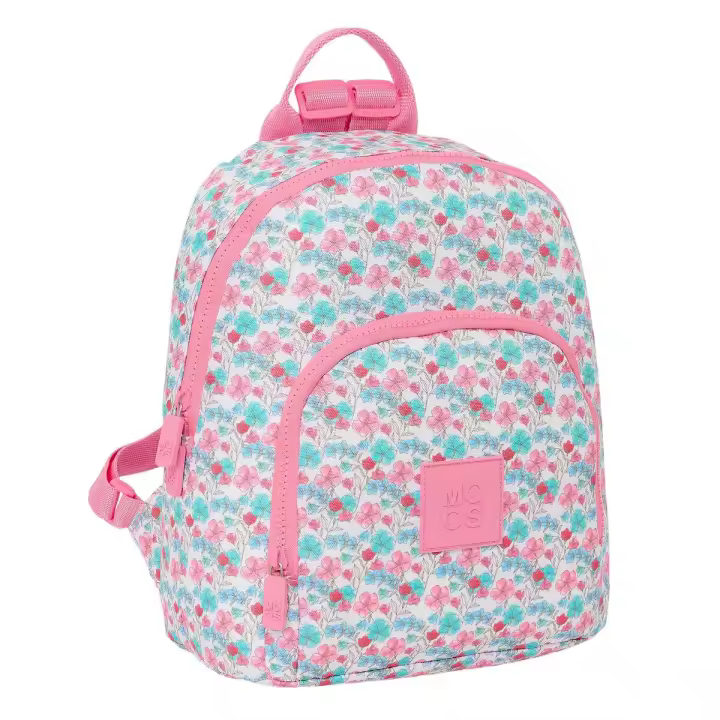 Safta MOOS FLORES - Mini Mochila para Uso Diario, Ideal para Niños de Diferentes Edades, Cómoda y Versátil, Calidad y Resistencia, Tejido Reciclable, 25x13x30 cm, Color Multicolor - 1
