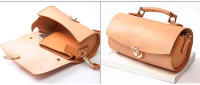 Set De Bricolaje Para Mujer Bolsa De Hombro Único Manualidades En Cuero Con Plantillas Y Agujeros Kraft Paper Modelo De Manualidades De Costura - details 1