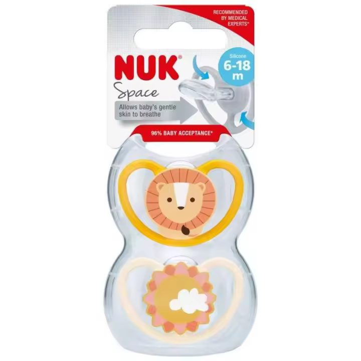 Nuk Chupete Space Silicona 6-18 Meses, 2 Unidades - 1