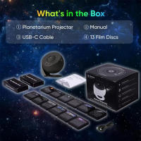 Proyector De Galaxia Para Dormitorio Imagen HD Luz De Galaxia Ajustable Con Regulador 13 Discos De Película Planetario Para Niños Luz Nocturna De Ambiente - details 6