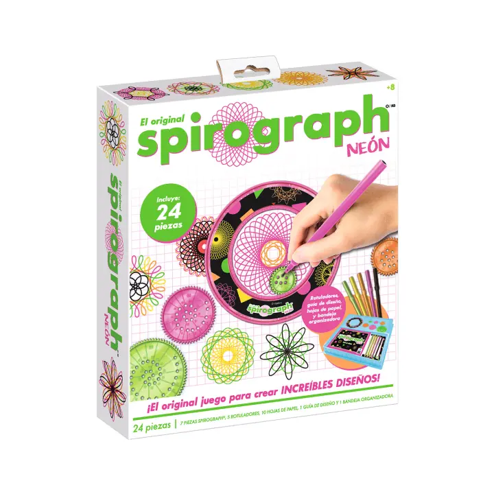 Party town - Spirograph Neon - Spirograph Niños | Kit Dibujo Niños 24 Piezas | Juguetes Niños 8 Años O Más | Set Manualidades Niños | Espirografo Niños | Spiral Designer - 1