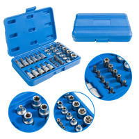 AREBOS Juego De Vasos Torx | Juego de Carracas Llaves | Exterior Torx Nueces 34 Pieza | Acero Cromo Vanadio | Star Bit Socket - details 7
