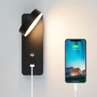 Lámpara De Pared LED Moderna Con Interruptor Iluminación Interior Para Dormitorio Sala De Estar Estudio Lectura Decoración Sconce Metálico Incluye Bombilla - details 0