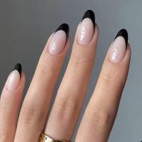 24PCS Uñas Postizas De Forma De Dátil Con Borde Francés Blanco Elegantes Y Modernas Para Mujeres Uñas Postizas De Alta Calidad Para Fiestas Y Uso Diario - details 2