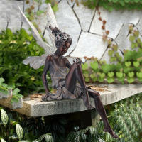 Estatua De Hada Floral Decoración De Jardín Durabilidad Calidad Para Fuente De Exterior Paisajismo Jardinera Regalo - details 6