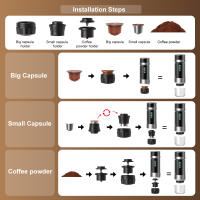 Máquina de café portátil 3 en 1 con manual, cápsulas de y café molido. Compacta y conveniente para uso en casa o viajes.Cafetera portátil Máquina de espresso Prensa manual Cápsula de café molido Portátil para viajes y picnic - details 6