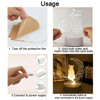 Lámpara De Noche USB 3D Luminosa De Gato Lunar Creativa Decoración Para Hogar Y Sala Regalo De Cumpleaños Luz De Mesa - details 5