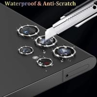 Protector De Pantalla Diamante Para Lente De Cámara Samsung Galaxy S22 S23 S24 Ultra Fondo De Pantalla De Vidrio Templado Con Anillo De Aleación - details 3