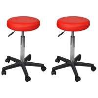 vidaXL Taburetes de oficina 2 uds cuero sintético en color Negro/Marrón/Blanco y más | cómodas modernas ergonómicas para comedor cocina salón hogar - details 3