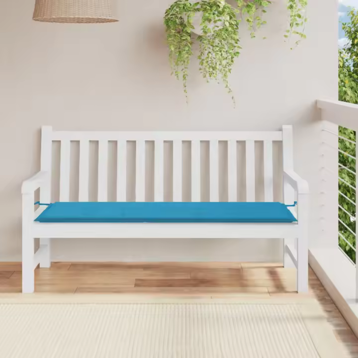 vidaXL Cojín de banco de jardín tela Oxford azul 150x50x3 cm - 1