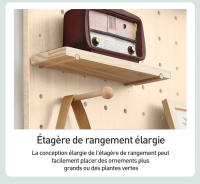 Estante de pared de madera maciza, decoración de salón, bricolaje, almacenamiento, 40x60cm - details 4