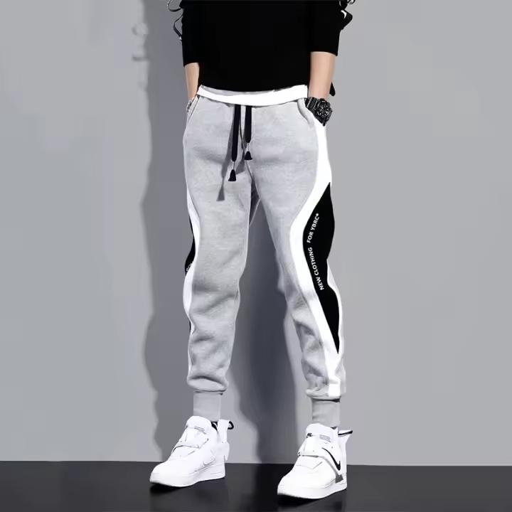 Pantalones De Militar Para Hombre Con Lining De Peluche Estilo Coreano Casual Deporte Otoño Invierno Cargadores Ajustables Al Cinturón - 1