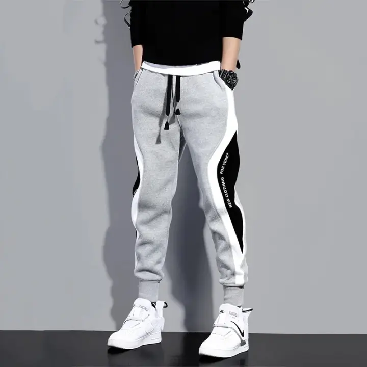 Pantalones De Militar Para Hombre Con Lining De Peluche Estilo Coreano Casual Deporte Otoño Invierno Cargadores Ajustables Al Cinturón - 1