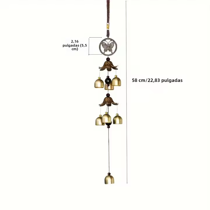 Campana De Metal Doble Colgante Para Decoración De Pared Hogar Patio Cuerda De Alambre De Acero Inoxidable Estilo Moderno Regalo Para Amigo - 1