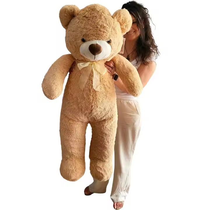 Peluche Osito Con lazo 120 cm,color beige,oso gigante, te amo te quiero,Día de San Valentín,regalo de San Valentín,regalo de novia,cm,fespu - 1