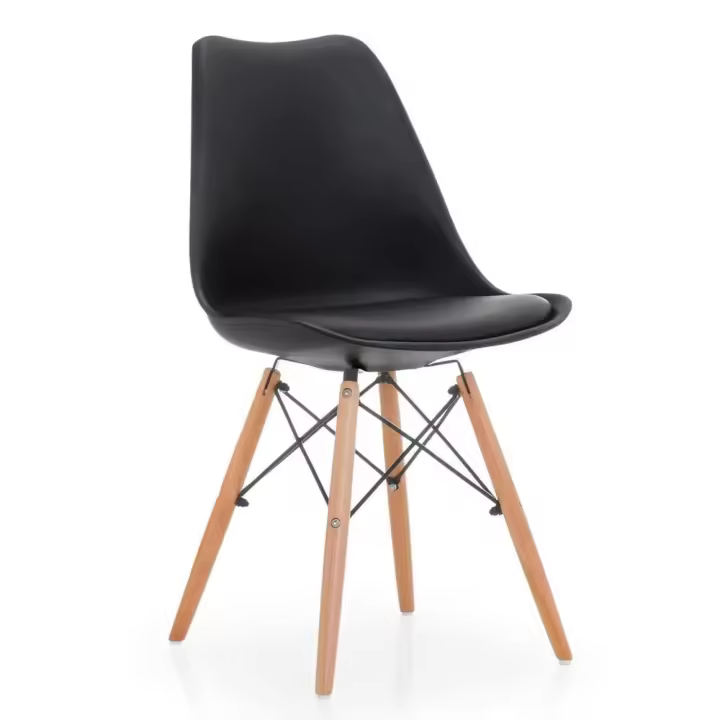 Silla TORRE NEW, madera, negra, cojín negro - 1