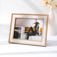 Marco De Fotos Plástico En Color Marrón Y Blanco Para Decoración De La Mesa Estilo Moderno Sin Marco De Imagen Incluido - details 6